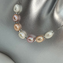 Load image into Gallery viewer, Multicoloured Freshwater Pearl Necklace, Sterling Silver

