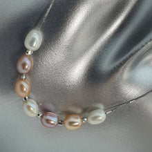 Load image into Gallery viewer, Multicoloured Freshwater Pearl Necklace, Sterling Silver
