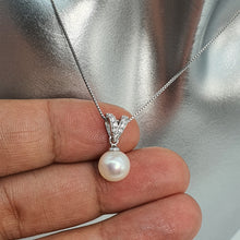 Load image into Gallery viewer, Round Freshwater Pearl Pendant, Sterling Silver
