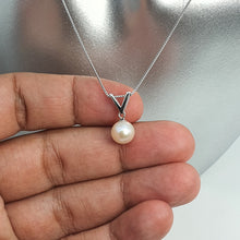 Load image into Gallery viewer, Round Freshwater Pearl Pendant, Sterling Silver
