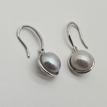 Load image into Gallery viewer, Multicoloured Freshwater Pearl Hook Earrings, Sterling Silver
