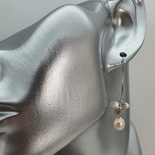 Load image into Gallery viewer, Freshwater Drop Pearl Orchid Earring, Sterling silver
