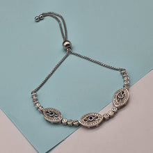 Load image into Gallery viewer, Triple Evil Eye Bracelet, Sterling Silver
