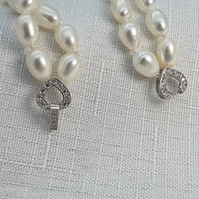 Load image into Gallery viewer, Freshwater Double Strand Pearl Bracelet, Sterling Silver
