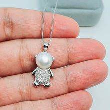 Load image into Gallery viewer, Freshwater Pearl Pendant &amp; Necklace, Teddy Bear Design

