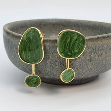 Load image into Gallery viewer, Irregular Shape Enamel Stud Earring, Sterling Silver
