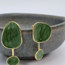 Load image into Gallery viewer, Irregular Shape Enamel Stud Earring, Sterling Silver
