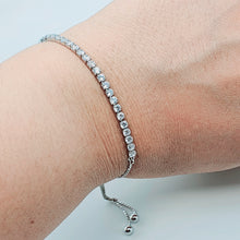 Load image into Gallery viewer, Sparkling Slider Tennis Bracelet, Sterling Silver
