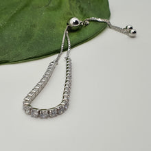 Load image into Gallery viewer, Sparkling Slider Tennis Bracelet, Sterling Silver
