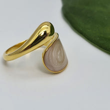 Load image into Gallery viewer, Mother of Pearl Golden Ring, Sterling Silver
