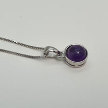 Load image into Gallery viewer, Crystal Birthstone Round Pendant, Sterling Silver
