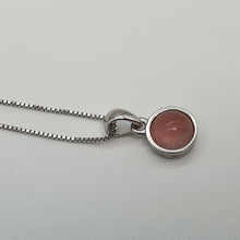 Load image into Gallery viewer, Crystal Birthstone Round Pendant, Sterling Silver
