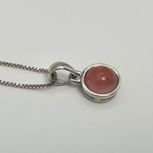 Load image into Gallery viewer, Crystal Birthstone Round Pendant, Sterling Silver
