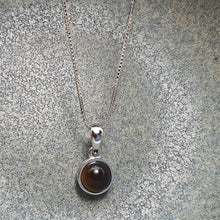 Load image into Gallery viewer, Crystal Birthstone Round Pendant, Sterling Silver
