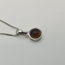 Load image into Gallery viewer, Crystal Birthstone Round Pendant, Sterling Silver
