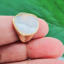 Load image into Gallery viewer, Chunky Mother Of Pearl Golden Ring, Sterling Silver
