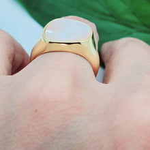 Load image into Gallery viewer, Chunky Mother Of Pearl Golden Ring, Sterling Silver
