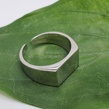 Load image into Gallery viewer, Rectangular Signet Open Ring, Sterling Silver
