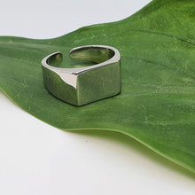 Load image into Gallery viewer, Rectangular Signet Open Ring, Sterling Silver
