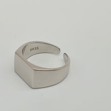 Load image into Gallery viewer, Rectangular Signet Open Ring, Sterling Silver
