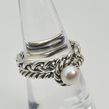 Load image into Gallery viewer, Freshwater Cultured Pearl Ring Stack, Sterling Silver
