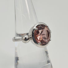 Load image into Gallery viewer, Large Round Pink Quartz Ring, Sterling Silver
