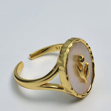 Load image into Gallery viewer, Natural Mother of Pearl Tulips Ring, Sterling Silver

