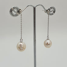 Load image into Gallery viewer, Large Multi-Coloured Baroque Pearl Earrings, Sterling Silver
