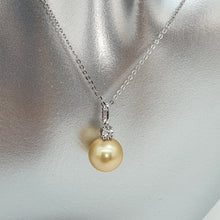 Load image into Gallery viewer, Golden South Sea Pearl &amp; Diamonds Pendant, 18k Gold
