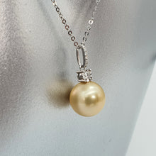 Load image into Gallery viewer, Golden South Sea Pearl &amp; Diamonds Pendant, 18k Gold
