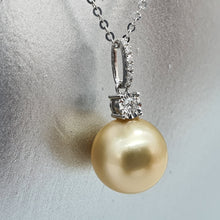 Load image into Gallery viewer, Golden South Sea Pearl &amp; Diamonds Pendant, 18k Gold
