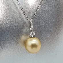 Load image into Gallery viewer, Golden South Sea Pearl &amp; Diamonds Pendant, 18k Gold
