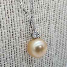Load image into Gallery viewer, Golden South Sea Pearl &amp; Diamonds Pendant, 18k Gold
