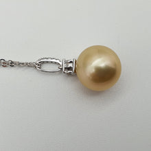Load image into Gallery viewer, Golden South Sea Pearl &amp; Diamonds Pendant, 18k Gold
