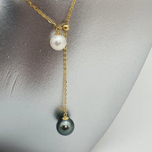 Load image into Gallery viewer, Tahitian and Akoya Pearl Necklace, 18K Yellow Gold
