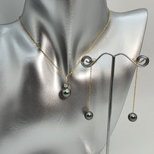 Load image into Gallery viewer, French Tahitian Saltwater Pearl Jewellery Set, 18k Yellow Gold
