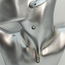 Load image into Gallery viewer, French Tahitian Saltwater Pearl Jewellery Set, 18k Yellow Gold
