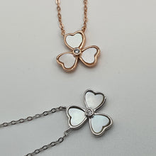 Load image into Gallery viewer, Mother of Pearl 3 Leaf Clover Necklace, Sterling Silver
