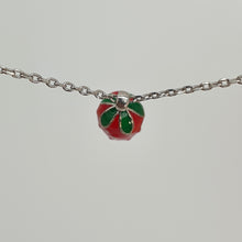Load image into Gallery viewer, Red 3D Strawberry Necklace, Sterling Silver
