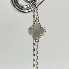 Load image into Gallery viewer, Clover Mother of Pearl &amp; Freshwater Pearl Earrings, Sterling Silver
