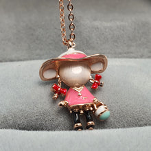Load image into Gallery viewer, Rose Gold Little Girl Necklace, Sterling Silver
