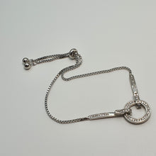Load image into Gallery viewer, Round Cubic-zirconia Charm Bracelet, Sterling Silver
