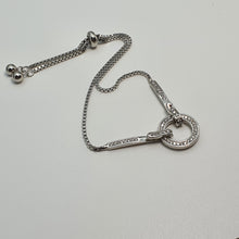 Load image into Gallery viewer, Round Cubic-zirconia Charm Bracelet, Sterling Silver
