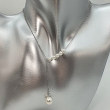 Load image into Gallery viewer, Bead Pearl Necklace, Sterling Silver
