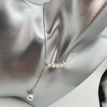 Load image into Gallery viewer, Bead Pearl Necklace, Sterling Silver
