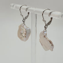 Load image into Gallery viewer, Freshwater Coin Pearl Hook Earrings, Sterling Silver
