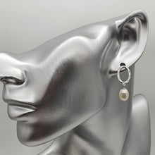 Load image into Gallery viewer, Freshwater Pearl Hoop For look Earrings, Sterling Silver

