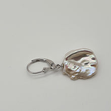 Load image into Gallery viewer, Freshwater Coin Pearl Hook Earrings, Sterling Silver
