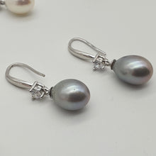 Load image into Gallery viewer, Multi_coloured Freshwater Pearl Hook Earrings, Sterling Silver

