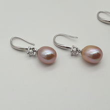 Load image into Gallery viewer, Multi_coloured Freshwater Pearl Hook Earrings, Sterling Silver

